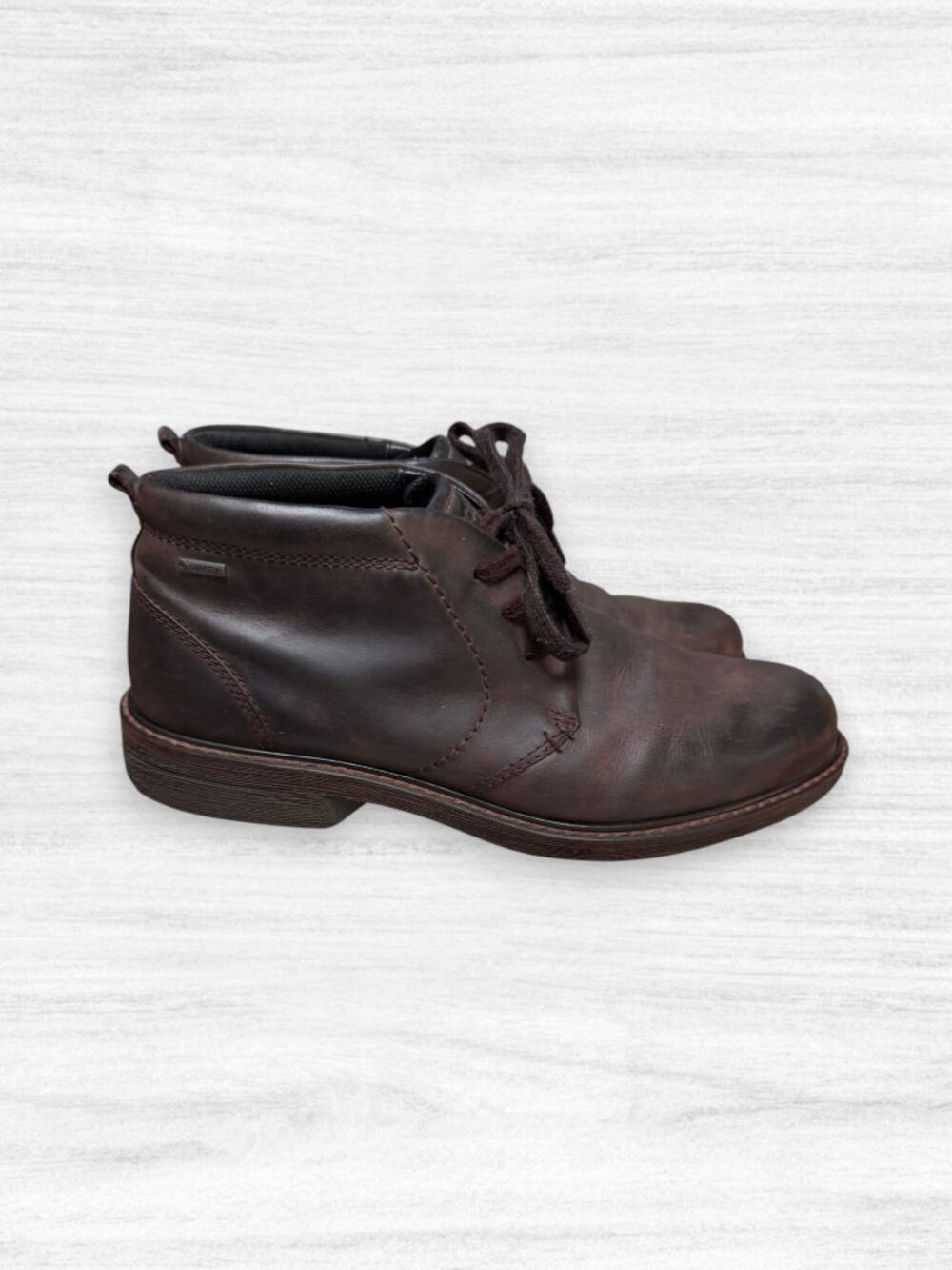 ECCO Gore-Tex Leather Chukka Boots Brown Waterproof Comfort Shoes EU 44 / US 11 - Picture 1 of 8